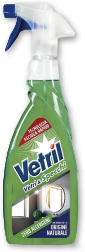 VETRIL DETERGENTE SPRAY NATURAL VETRI E SPECCHI SENZA ALLERGENI TECNOLOGIA ASCIUGA RAPIDO 650 ML