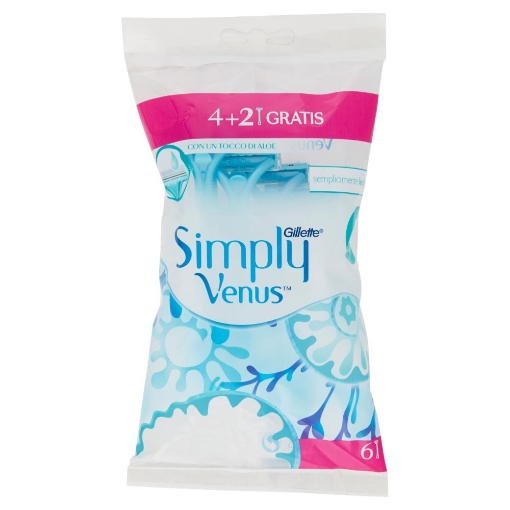 GILLETTE VENUS SIMPLY2 USA&GETTA  4 RASOI + 2 IN OMAGGIO