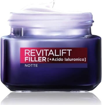 L'ORÉAL PARIS CREMA VISO NOTTE REVITALIFT FILLER AZIONE ANTIRUGHE CON ACIDO IALURONICO CONCENTRATO, 50 ML