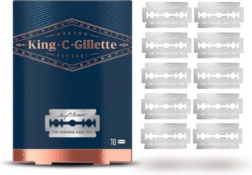 GILLETTE KING C. UOMO LAMETTE DI RICAMBIO PER RASOIO DI SICUREZZA CONFEZIONE 10 PZ LUNGA DURATA OKX