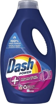 DASH POWER DETERSIVO LIQUIDO LAVATRICE 20 LAVAGGI TECNOLOGIA COLORI BRILLANTI E FIBR  PROTEGGE I CAPI OKX