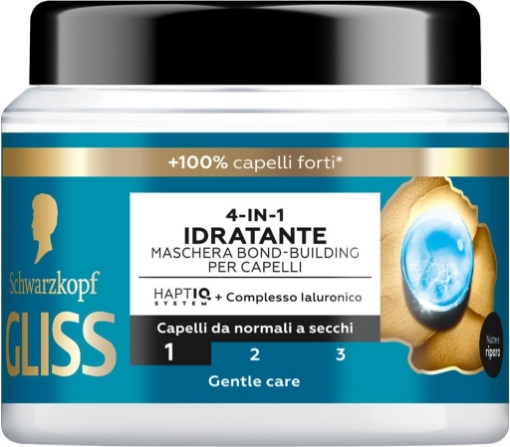 SCHWARZKOPF GLISS 4-IN-1 MASCHERAPER CAPELLI 400 ML AQUA REVIVE + COMPLESSO IALURONICO EFFETTO DA NORMALI A SECCHI OKX