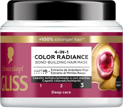 SCHWARZKOPF GLISS 4-IN-1 COLOR RADIANCE MASCHERA 400 ML ESTRATTO DI MIRTILLO ROSSO X CAPELLI COLORATI E SCHIARITI OKX