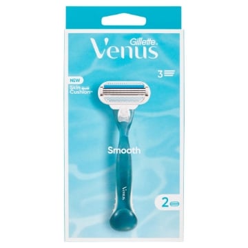 GILLETTE VENUS RASOIO DONNA SMOOTH A 3 LAME, 1 MANICO + 2 LAMETTE DONNA OKX