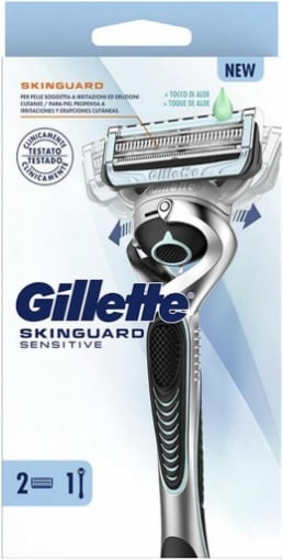 GILLETTE RASOIO UOMO SKINGUARD SENSITIVE FLEXBALL 1 MANICO + 1 LAMETTE BARBA OKX