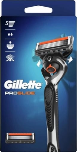 GILLETTE FUSION 5 PROGLIDE REGOLABARBA UOMO LAME RASOIO A MANO LIBERA 1 MANICO E 2 LAMETTE DA BARBA DA 5 LAME OKX