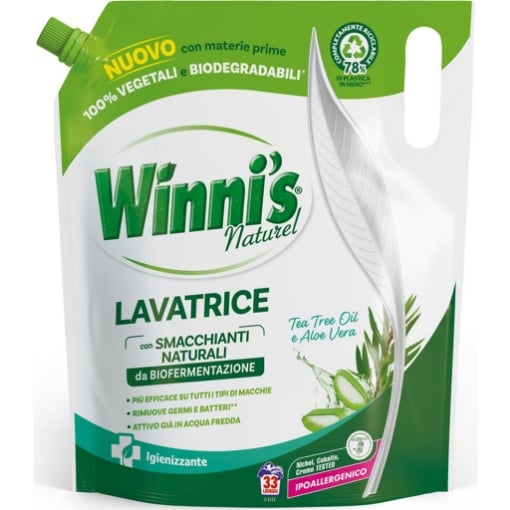 WINNI'S DETERSIVO LIQUIDO BUCATO LAVATRICE IGIENIZZANTE TEA TREE OIL E ALOR VERA BUSTA 1350 ML OKX