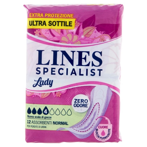 LINES SPECIALIST LADY ASSORBENTI NORMAL 12 PZ ZERO ODORE OKX