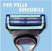 GILLETTE SKINGUARD SENSITIVE RASOIO BARBA PER UOMINI CON IRRITAZIONI DELLA PELLE 1 MANICO + 2 LAMETTE DI RICAMBIO OKX