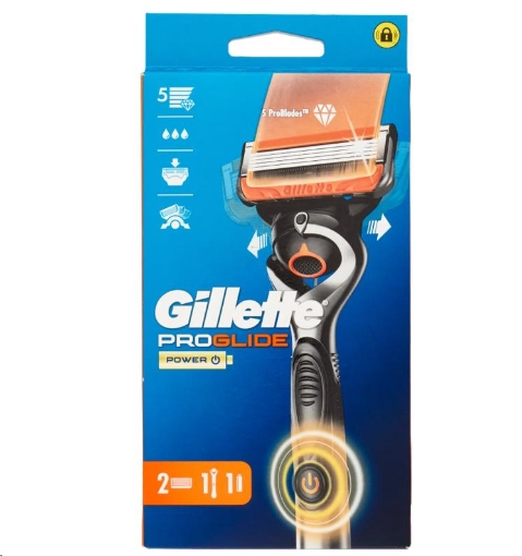 GILLETTE PROGLIDE POWER RASOIO DA UOMO MANICO + LAMETTE DI RICAMBIO 2 RICARICHE