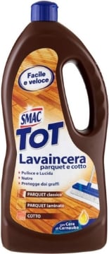 SMAC DETERGENTE PAVIMENTI LAVAINCERA PARQUET E COTTO CON CERA DI CARNAUBA AZIONE LUCIDANTE E PROTETTIVA 1000 ML OKX