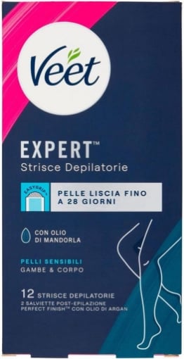 STRISCE VEET DEPIL CORPO EXPERT 12 PZ GAMBE & CORPO PER PELLI SENSIBILI OKX