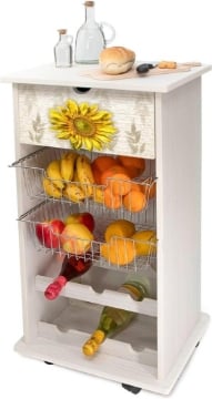 CARRELLO DA CUCINA PORTAFRUTTA MULTIUSO 40 X 47 X H 85 GIRASOLE