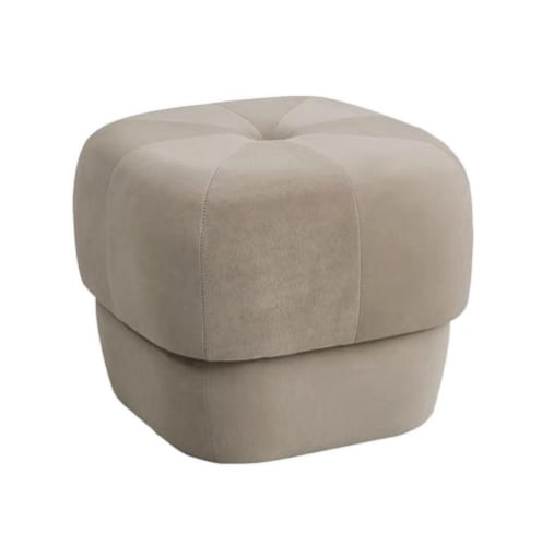 POUF DA ARREDAMENTO IN VELLUTO LISCIO H38X40X40 CM COLOR TORTORA