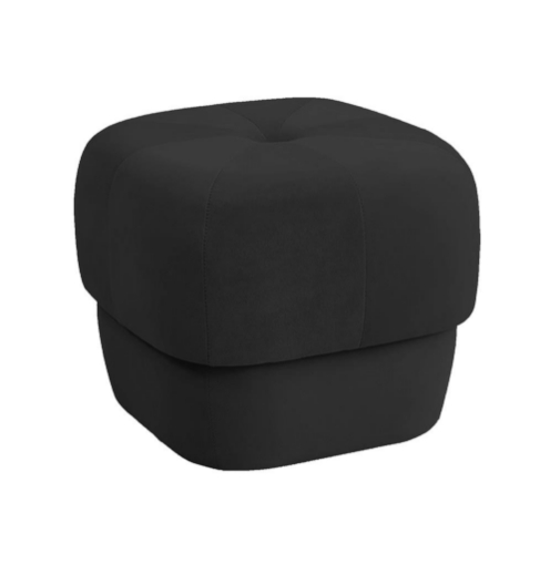 POUF DA ARREDAMENTO IN VELLUTO LISCIO H38X40X40 CM COLOR NERO 