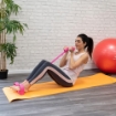 ATTREZZO FITNESS MULTIUSO CON ELASTICI MANUBRIO E SUPPORTO PIEDI IN COLORAZIONE ASSORTITA 