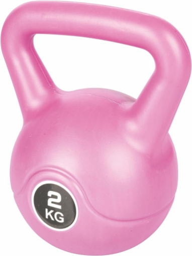 KETTLEBELL 2 KG PER ALLENAMENTO PRESA ANTISCIVOLO FITLOVER COLOR ROSA