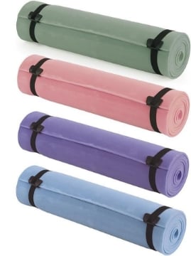 TAPPETINO CAMPING-FITNESS 180X50 CM CON LACCETTI PER CHIUSURA FITLOVE IN COLORAZIONE ASSORTITA