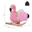 FENICOTTERO DONDOLO IN LEGNO E PELUCHE ROSA