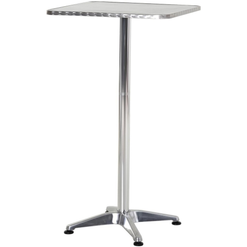 TAVOLO BAR RISTORANTE IN ACCIAIO INOX QUADRATO 60X60CM ALTEZZA 70-110CM