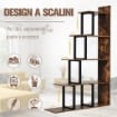 LIBRERIA STILE INDUSTRIALE 5 LIVELLI CON TELAIO IN FERRO 102 X 30 X 160 CM