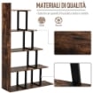 LIBRERIA STILE INDUSTRIALE 5 LIVELLI CON TELAIO IN FERRO 102 X 30 X 160 CM