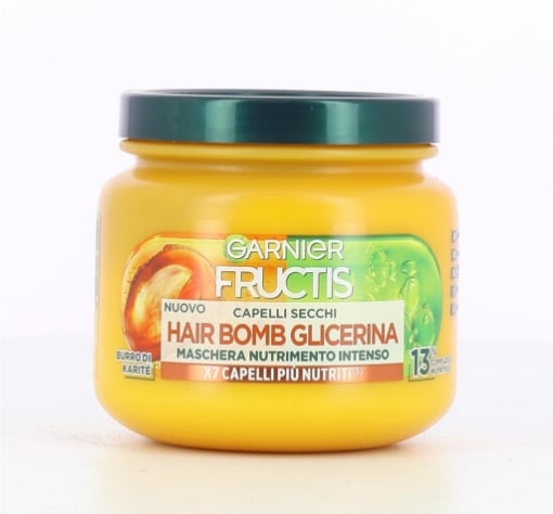 GARNIER FRUCTIS MASCHERA PER CAPELLI SECCHI E SCIUPATI CON BURRO DI KARITÉ HAIR BOMB GLICERINA 320 ML