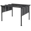 GAZEBO PERGOLA 3X3.5 M CON 3 TETTUCCI REGOLABILI IN ACCIAIO E POLIESTERE ANTI UV, GRIGIO