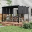GAZEBO PERGOLA 3X3.5 M CON 3 TETTUCCI REGOLABILI IN ACCIAIO E POLIESTERE ANTI UV, GRIGIO