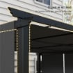 GAZEBO PERGOLA 3X3.5 M CON 3 TETTUCCI REGOLABILI IN ACCIAIO E POLIESTERE ANTI UV, GRIGIO