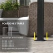 GAZEBO PERGOLA 3X3.5 M CON 3 TETTUCCI REGOLABILI IN ACCIAIO E POLIESTERE ANTI UV, GRIGIO