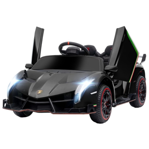 MACCHINA ELETTRICA PER BAMBINI LAMBORGHINI VENENO 12V CON TELECOMANDO, ETÀ 3-6 ANNI, NERO