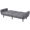 DIVANO LETTO 3 POSTI CON SCHIENALE RECLINABILE A 3 LIVELLI IN TESSUTO, 208X84X82CM, GRIGIO