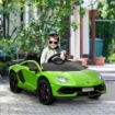 MACCHINA ELETTRICA PER BAMBINI CON TELECOMANDO MARCHIO LAMBORGHINI AVENTADOR, ETÀ 3-8 ANNI, VERDE