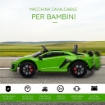 MACCHINA ELETTRICA PER BAMBINI CON TELECOMANDO MARCHIO LAMBORGHINI AVENTADOR, ETÀ 3-8 ANNI, VERDE