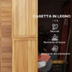 CASETTA DA GIARDINO IN LEGNO 1.8X2M CON PORTA DOPPIA, FINESTRA E BASE INCLUSA, COLORE LEGNO