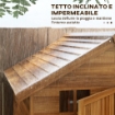 CASETTA DA GIARDINO IN LEGNO 1.8X2M CON PORTA DOPPIA, FINESTRA E BASE INCLUSA, COLORE LEGNO