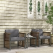 SET DA GIARDINO 3 PEZZI IN RATTAN E ACCIAIO CON 2 SEDIE 66X68X68 CM E TAVOLINO DA CAFFÈ 45X45X44 CM