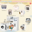 CUCINA GIOCATTOLO 2 PEZZI PER BAMBINI 3-6 ANNI CON UTENSILI DA CUCINA, LUCI ED EFFETTI SONORI, IN MDF E PP