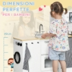 CUCINA GIOCATTOLO 2 PEZZI PER BAMBINI 3-6 ANNI CON UTENSILI DA CUCINA, LUCI ED EFFETTI SONORI, IN MDF E PP