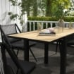 TAVOLO DA GIARDINO ALLUNGABILE PER 4-6 PERSONE CON PIANO A DOGHE, IN ALLUMINIO, 81/162X80X75 CM, GIALLO