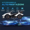 MACCHINA ELETTRICA PER BAMBINI LAMBORGHINI CON TELECOMANDO, FARI LED E MUSICA, ETÀ 3+ ANNI, BIANCO