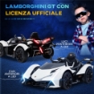 MACCHINA ELETTRICA PER BAMBINI LAMBORGHINI CON TELECOMANDO, FARI LED E MUSICA, ETÀ 3+ ANNI, BIANCO