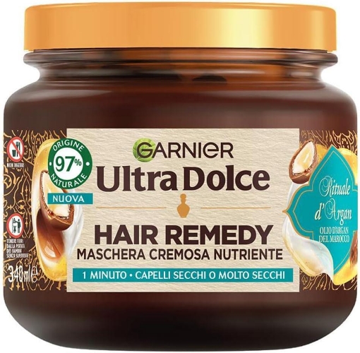 GARNIER ULTRA DOLCE MASCHERA NUTRIENTE PER CAPELLI SECCHI RITUALE D'ARGAN HAIR REMEDY 340 ML