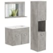 SET MOBILI BAGNO CON MOBILE LAVABO 60CM E LAVANDINO IN CERAMICA, COLONNA BAGNO E SPECCHIERA, GRIGIO