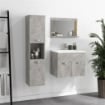 SET MOBILI BAGNO CON MOBILE LAVABO 60CM E LAVANDINO IN CERAMICA, COLONNA BAGNO E SPECCHIERA, GRIGIO