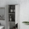 SET MOBILI BAGNO CON MOBILE LAVABO 60CM E LAVANDINO IN CERAMICA, COLONNA BAGNO E SPECCHIERA, GRIGIO