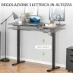 SCRIVANIA SOLLEVABILE A 4 ALTEZZE CON REGOLAZIONE ELETTRICA STRUTTURA IN METALLO - TEAK NERO