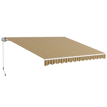 TENDA DA SOLE PER ESTERNO AVVOLGIBILE A BRACCI CON APERTURA A MANOVELLA, 350X250 CM, GIALLO