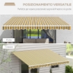TENDA DA SOLE PER ESTERNO AVVOLGIBILE A BRACCI CON APERTURA A MANOVELLA, 350X250 CM, GIALLO
